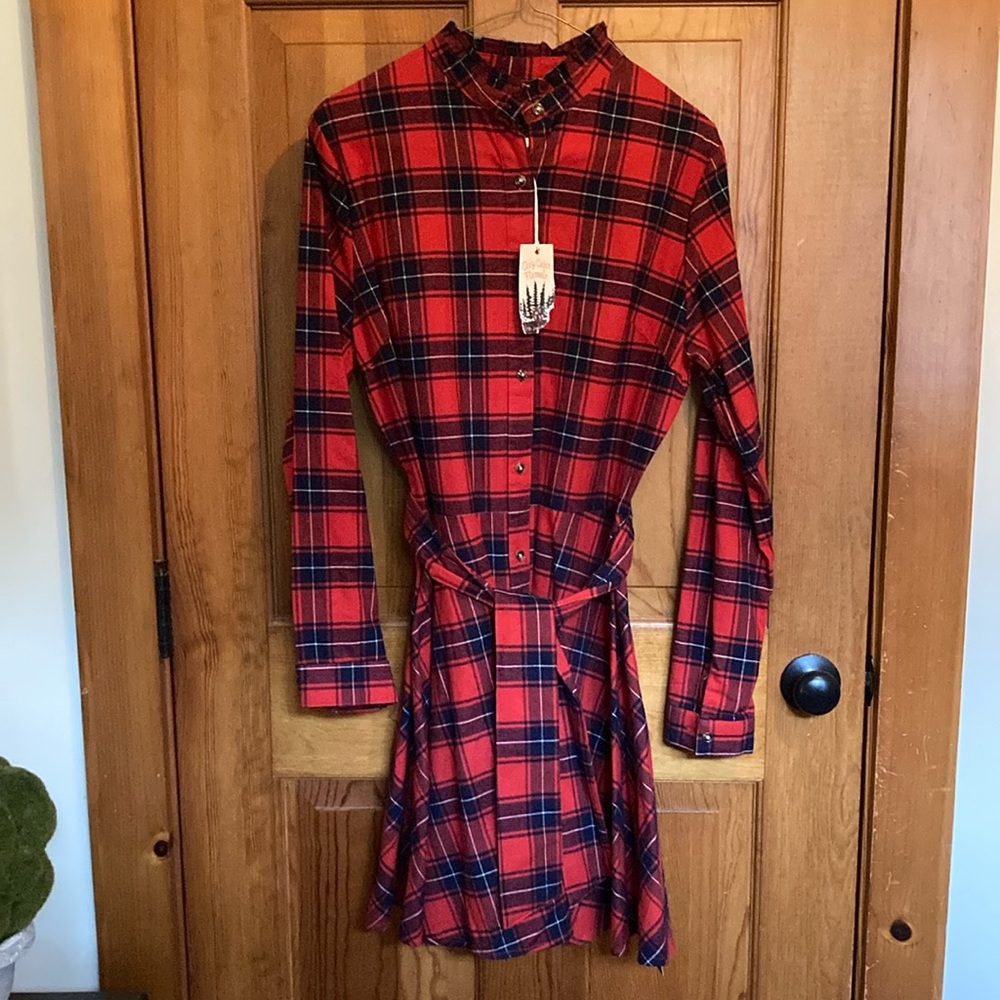Kiel James Patrick KJP Cozy Cabin Flannel Dress NWT